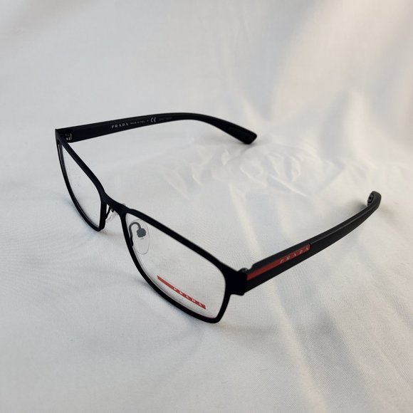 Prada Linea Rossa PS 50GV Rx-able Men's Eyeglasses Black Rubber Made in Italy - Picture 3 of 7